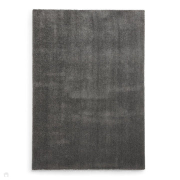 Washable Kara Modern Plain Tonal Shimmer Soft-Touch Textured Eco-Recycled Polyester Sleek Low Profile Shaggy Pile Charcoal Rug-Think Rugs-Rug Love - The Most Loved Rug Store